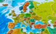 Физическая карта Европы со странами высокое разрешение