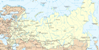 Карта Российской федерации на английском с крупными городами